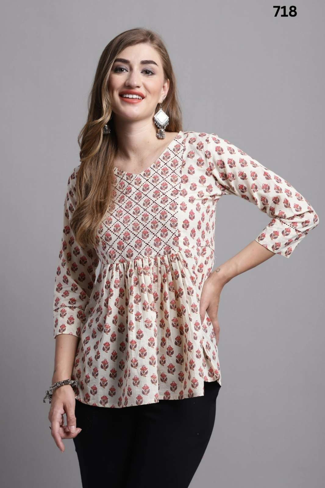 Shri Balaji Emporium NAYRA Summer Special Pure Cambric Cotton Printed Tops 
