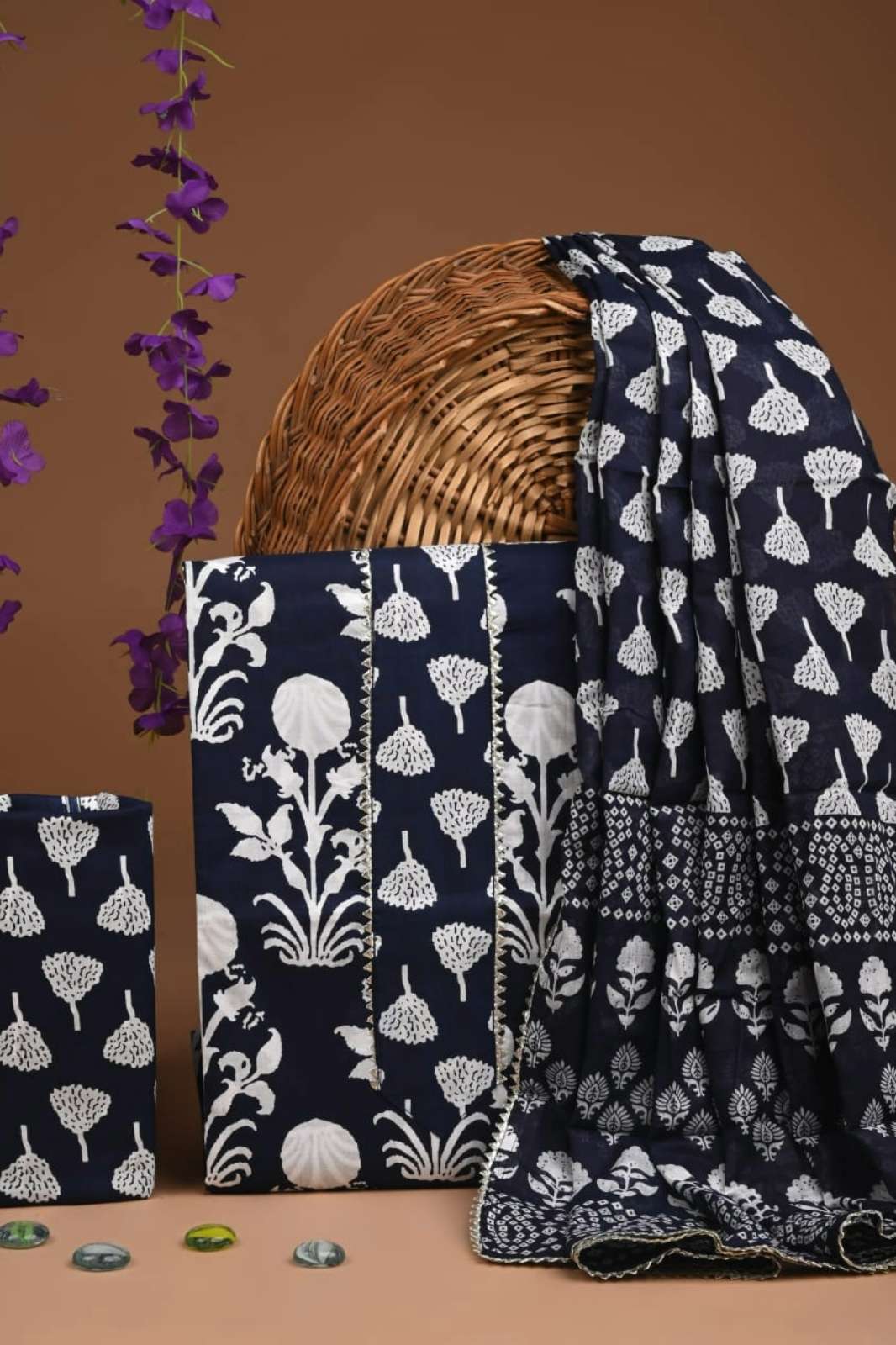 Shri Balaji Emporium RF15723 Block Printed Pure Cotton Unstitched Three Piece Suit
