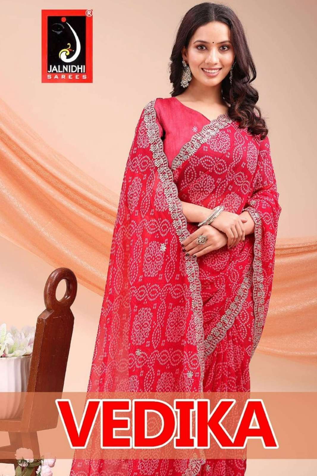 Shri Balaji Emporium VEDIKA Georgette Designer Bandhej Saree