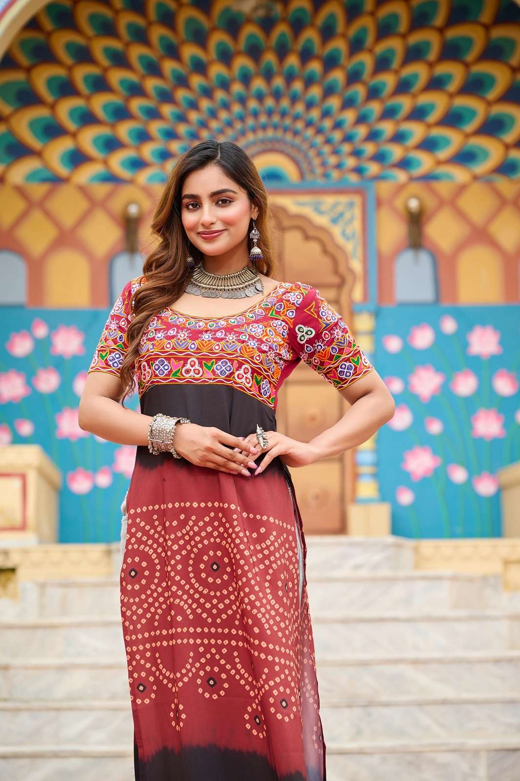 SHRI BALAJI KA 1190 PRINTED RAYON READY TO WEAR GOWNS