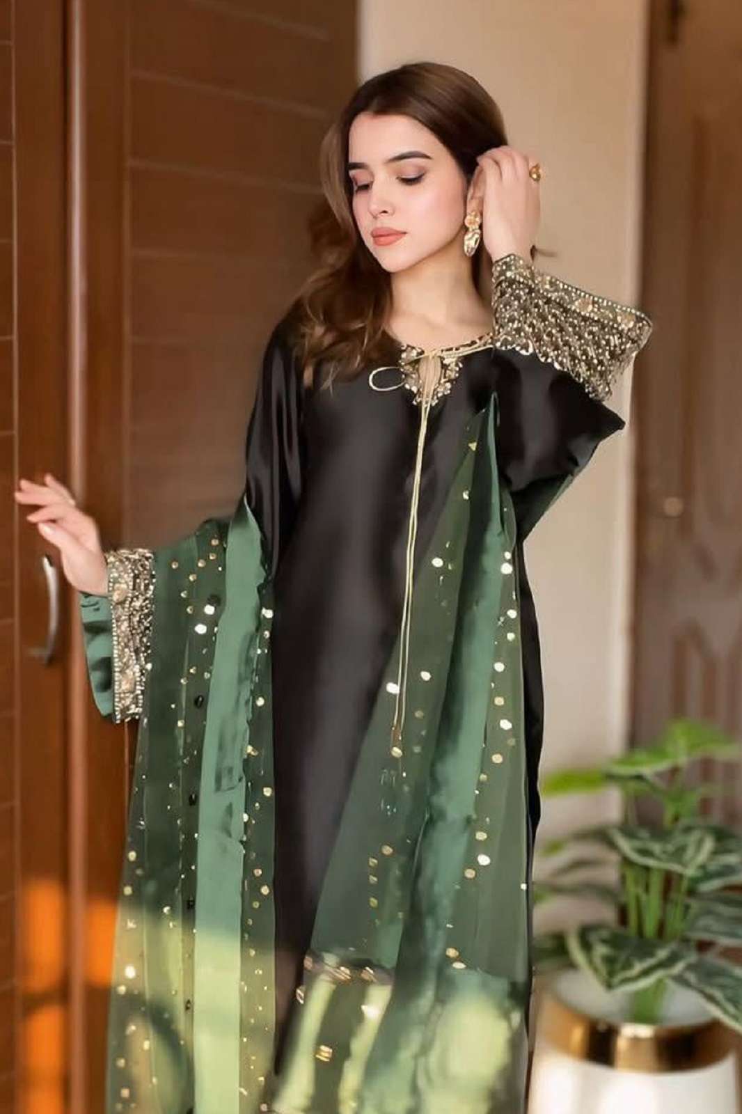 SHRI BALAJI LC 1384 FRENCH CREPE SILK READY TO WEAR KURTIES