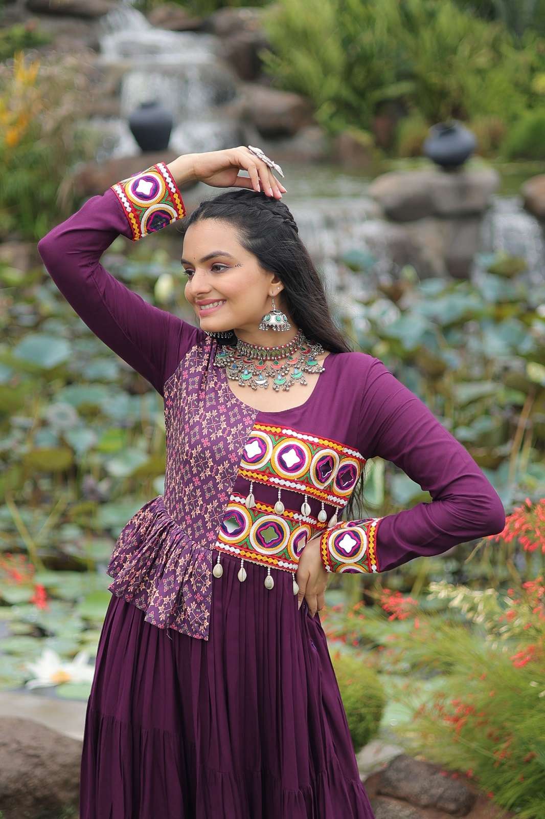 SHRI BALAJI LW 9257 RAYON EMBROIERED READY TO WEAR GOWNS
