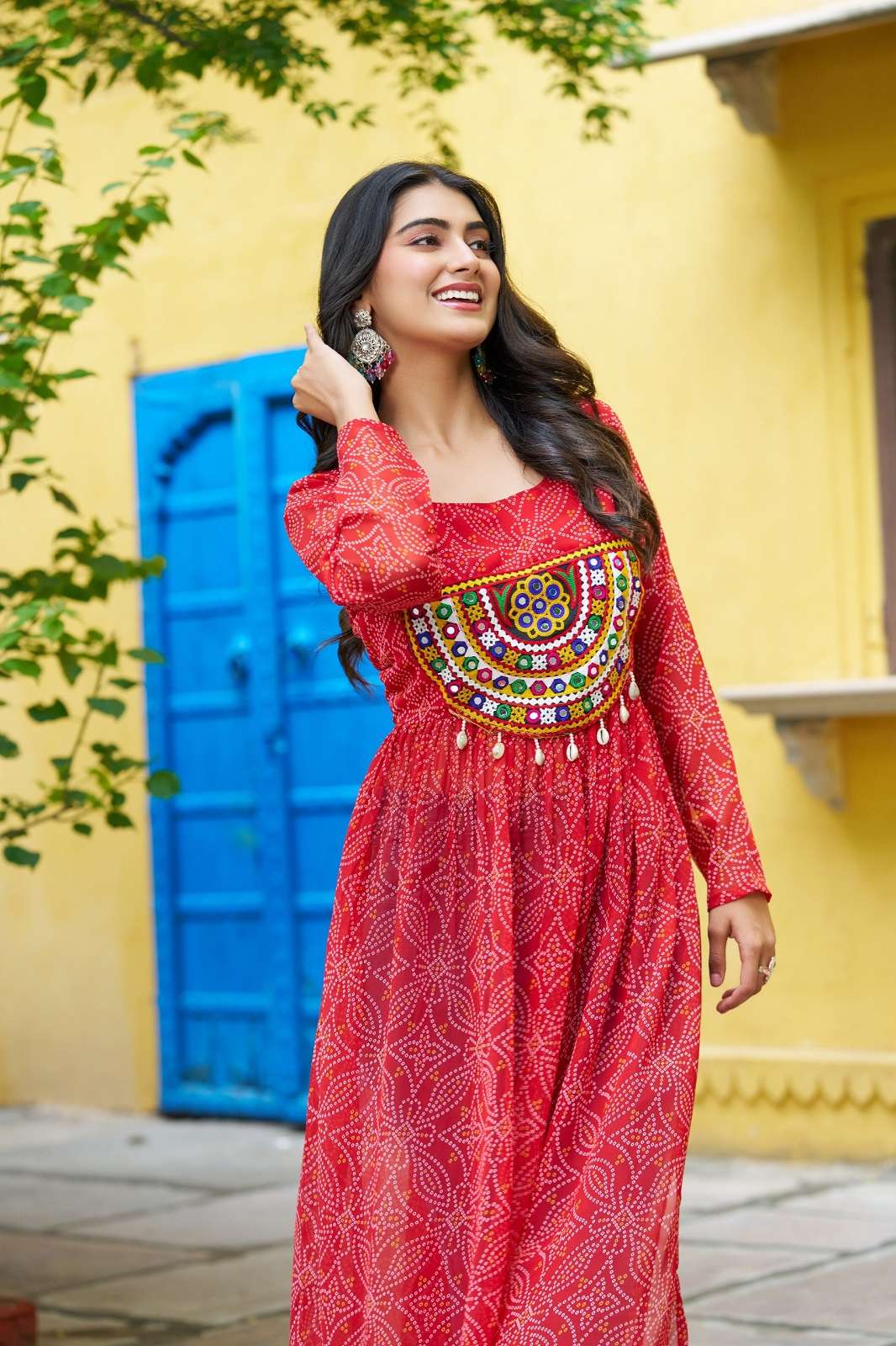 SHRI BALAJI LW 9266 BANDHEJ PRINTED READY TO WEAR KURTIES