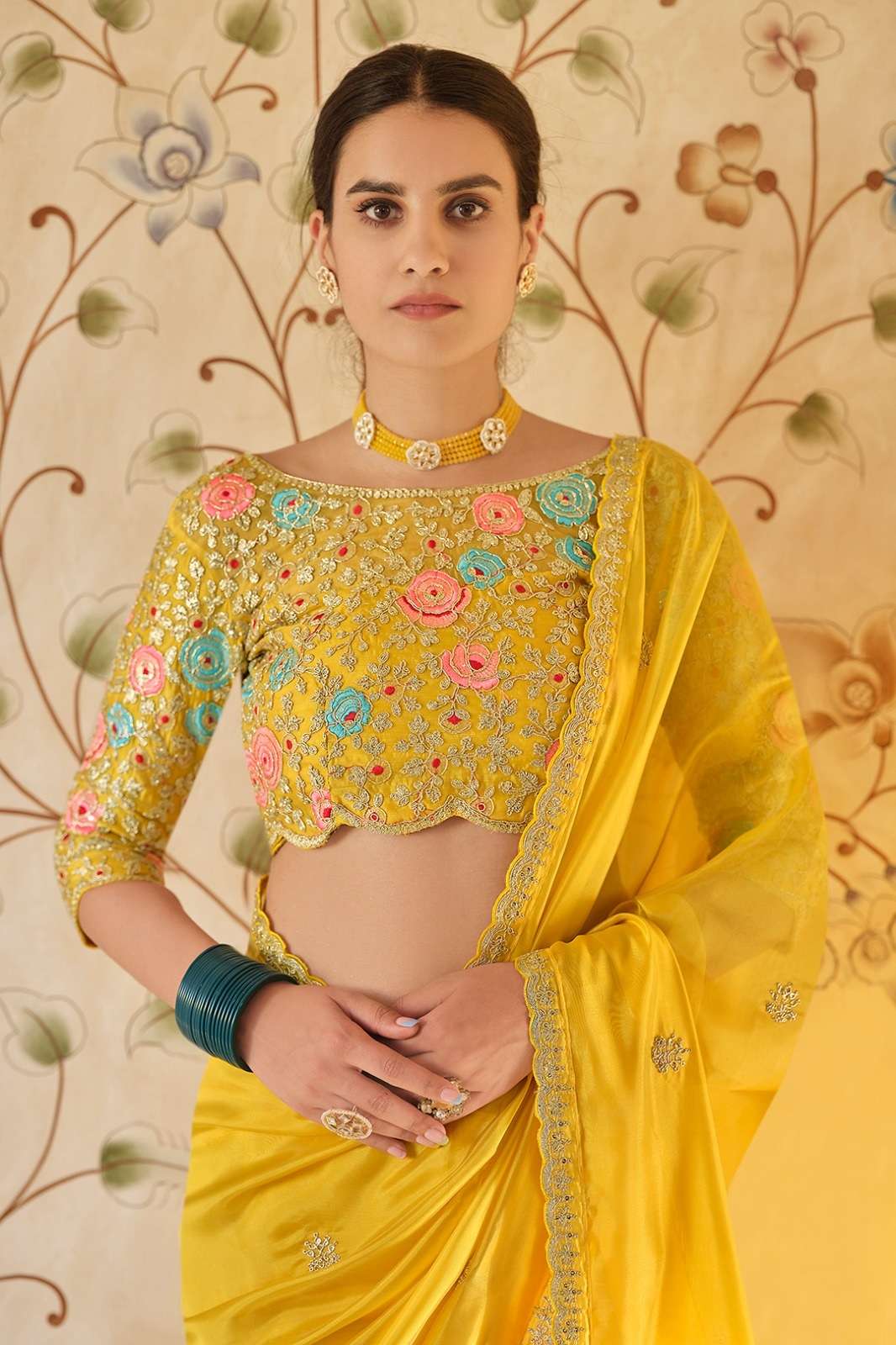 SHRI BALAJI TF 73 ORGANZA CODING & SEQUIENCED SAREES