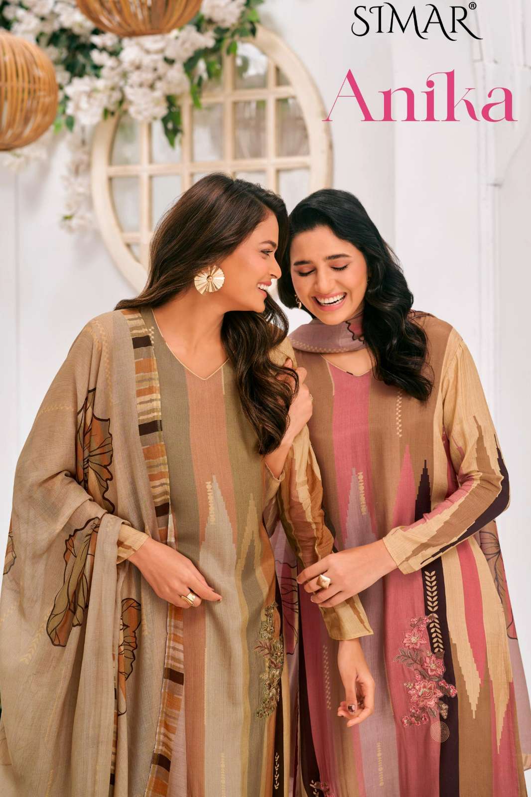Simar Anika Pure Viscose Muslin Digital Printed Suit With Embroidery Work