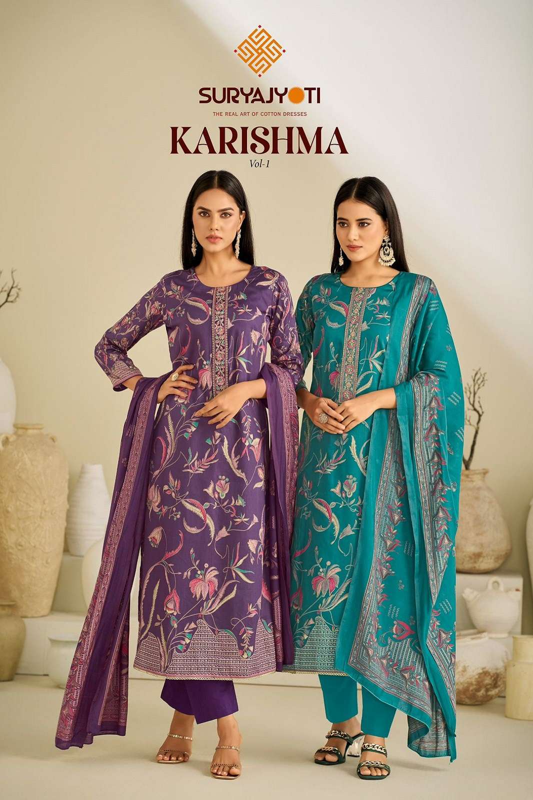 SURYAJYOTI KARISHMA VOL 1 SATIN PRINTED DRESS MATERIALS