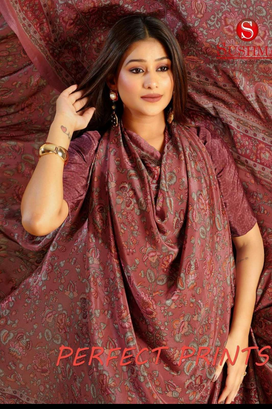 SUSHMA PERFECT PRINTS 38001A TO 38007D PRINTED CRAPE SAREE