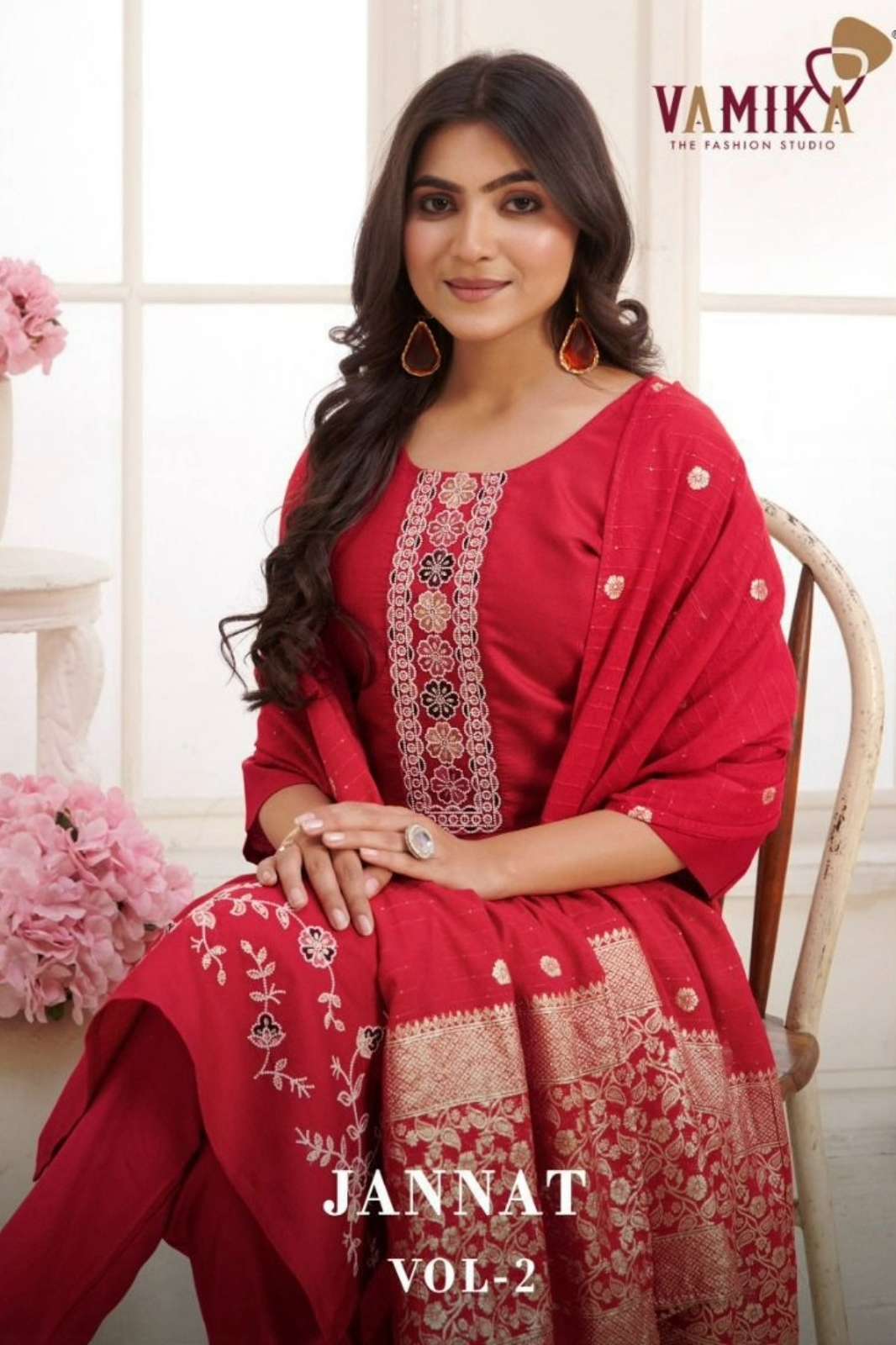 Vamika Jannat Vol 02 Viscose Vertican Silk Suit with Hand Work