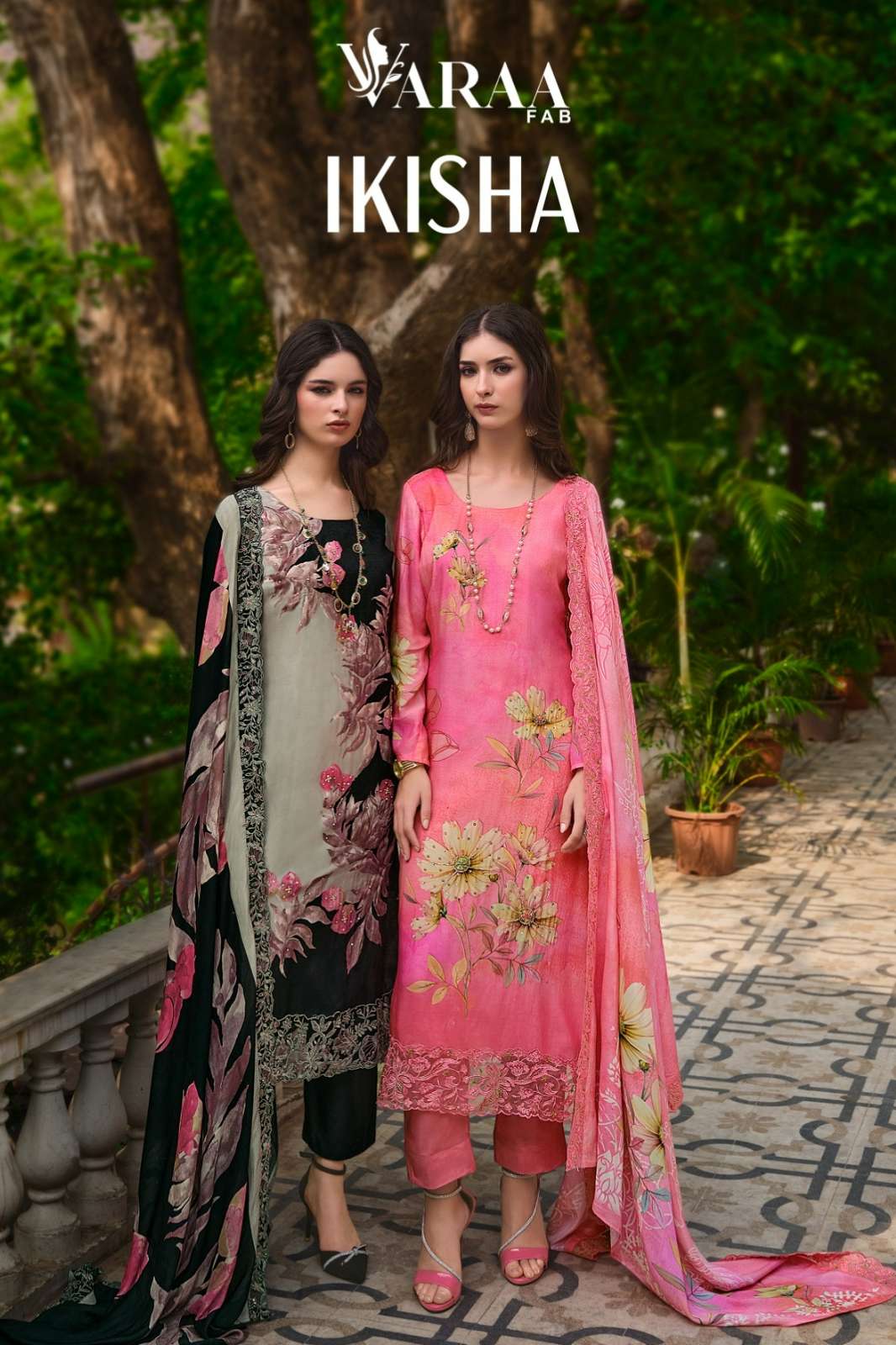 VARAA FAB IKISHA Pure Muslin Digital Printed Suit with Hand Embroidery Work