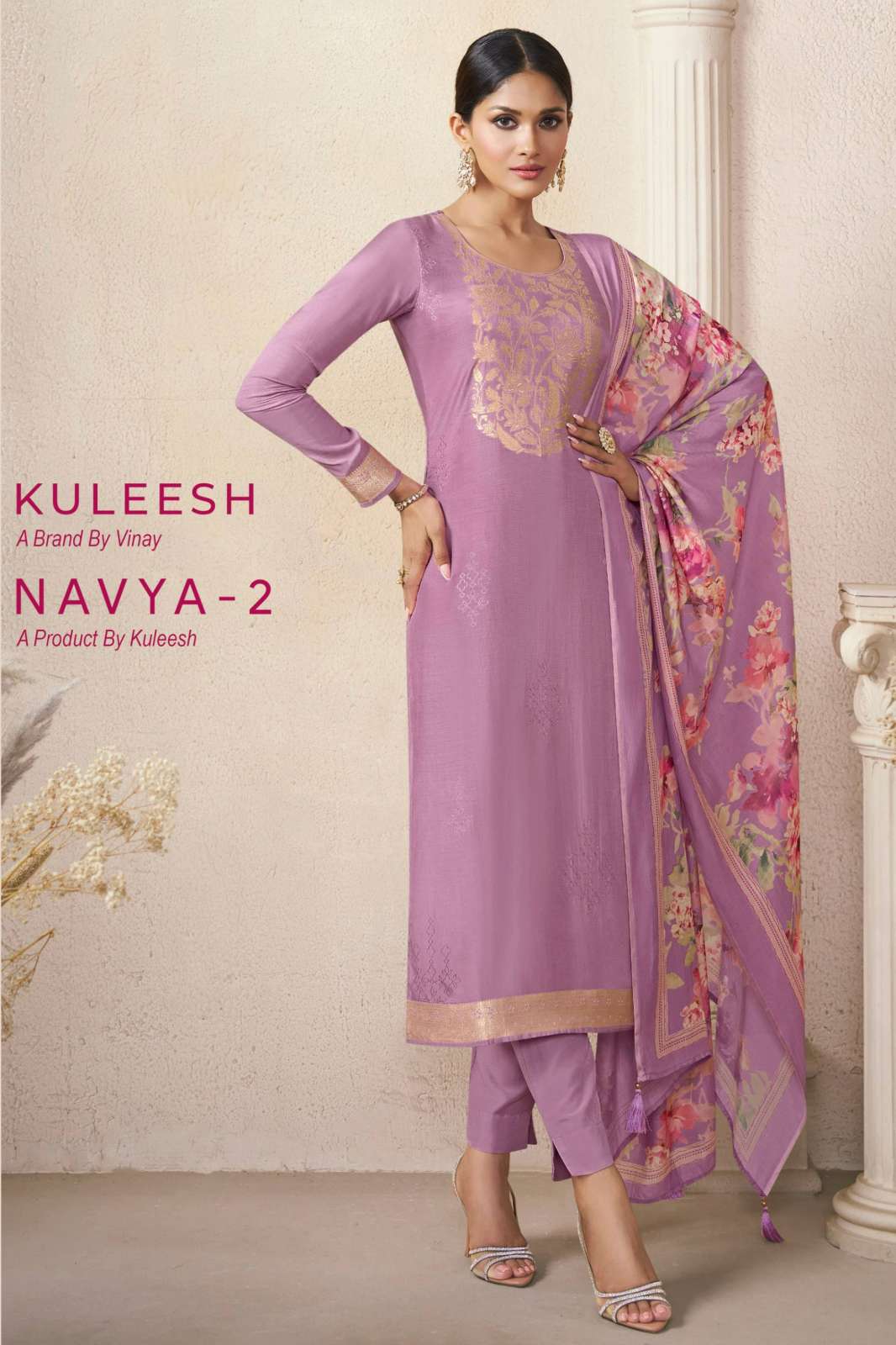 Vinay KULEESH NAVYA 2 Self Weaved Viscose Machlin Jacquard Suit
