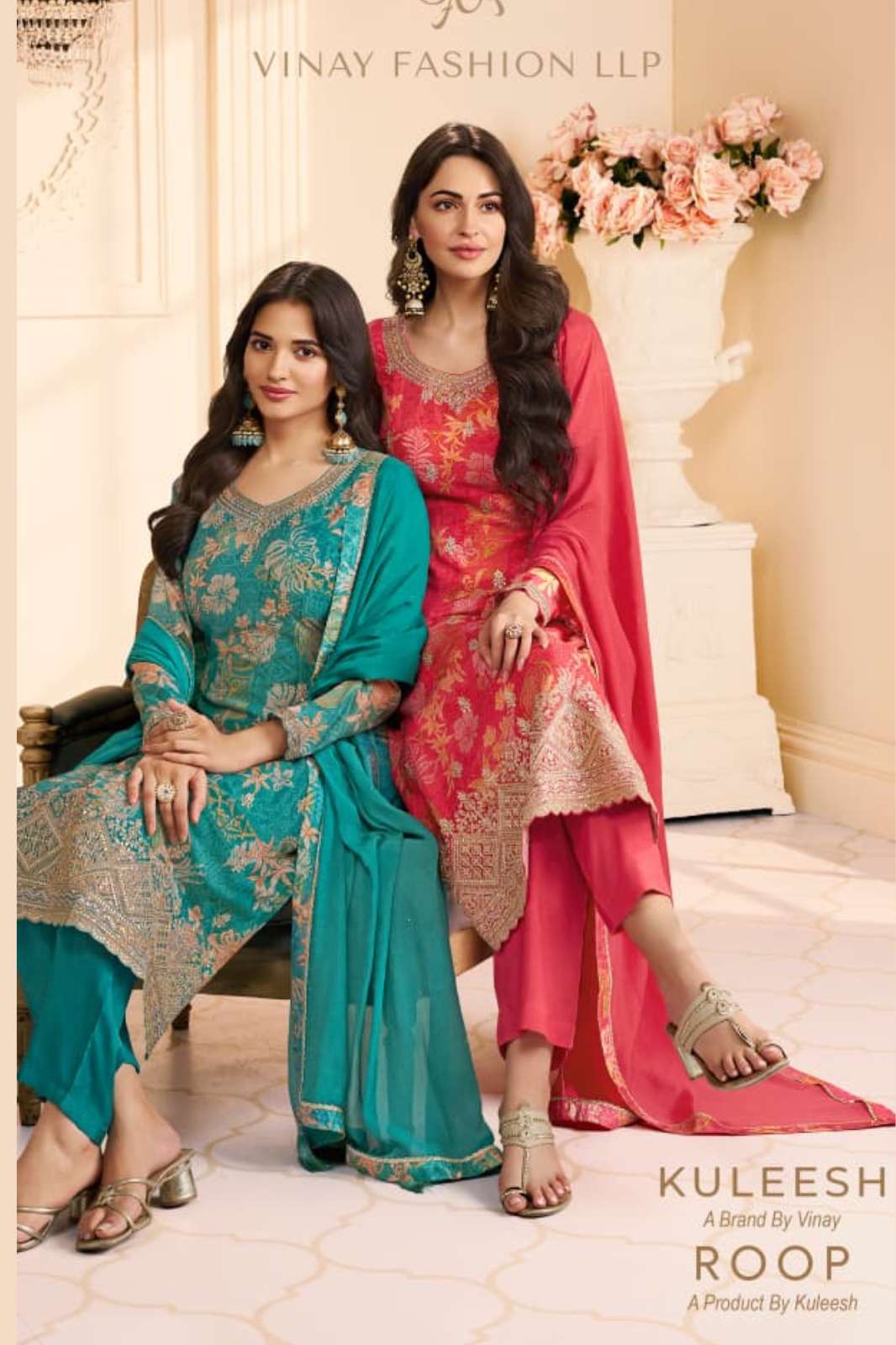 Vinay KULEESH ROOP Embroidered Chinon Designer Suit