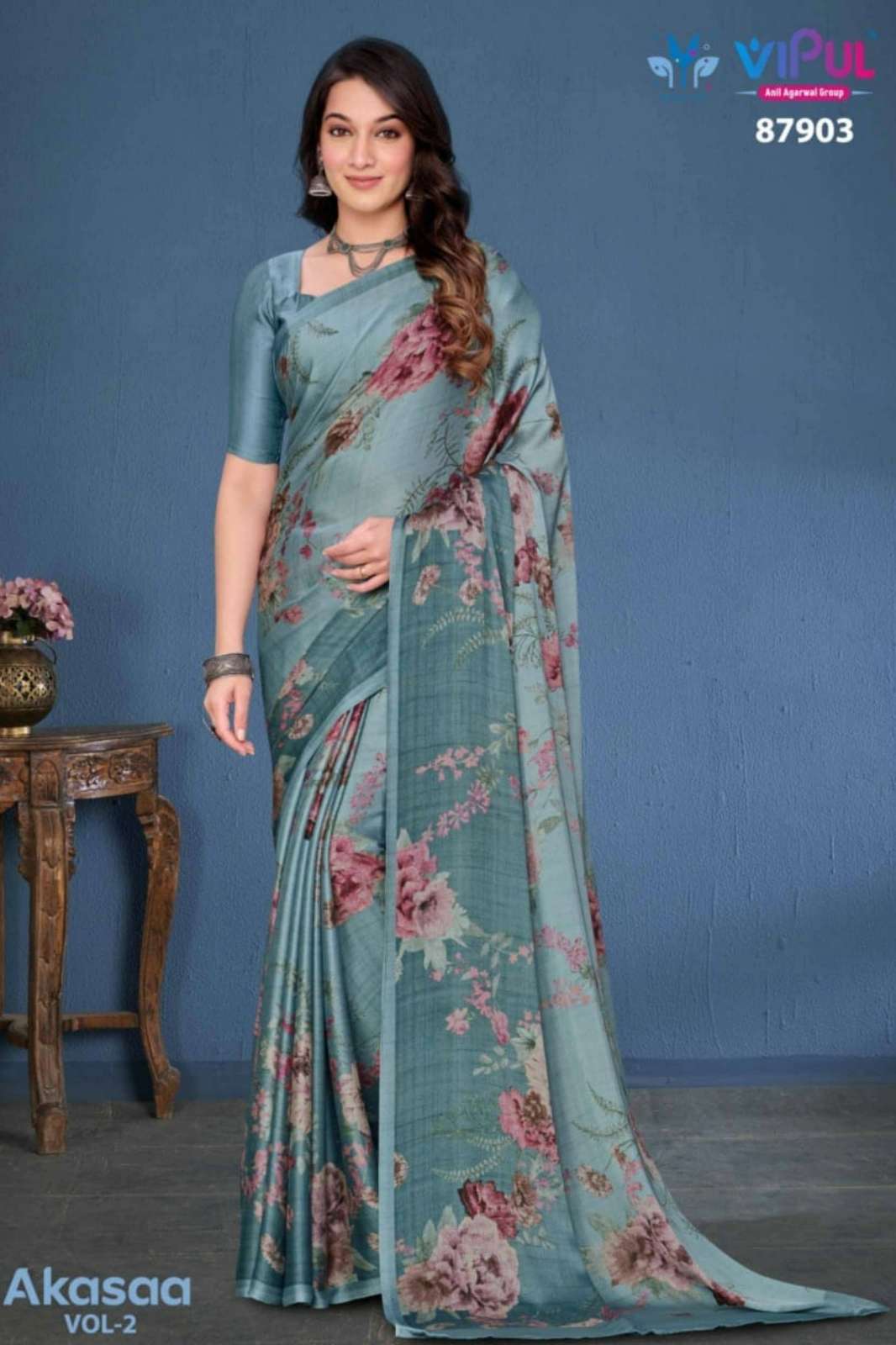 Vipul AKASAA VOL 02 Satin Silk Designer Saree