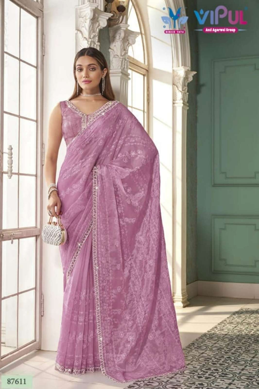 VIPUL JASHN 87606 TO 87611 INDIAN CHIFFON FESTIVALS SAREE