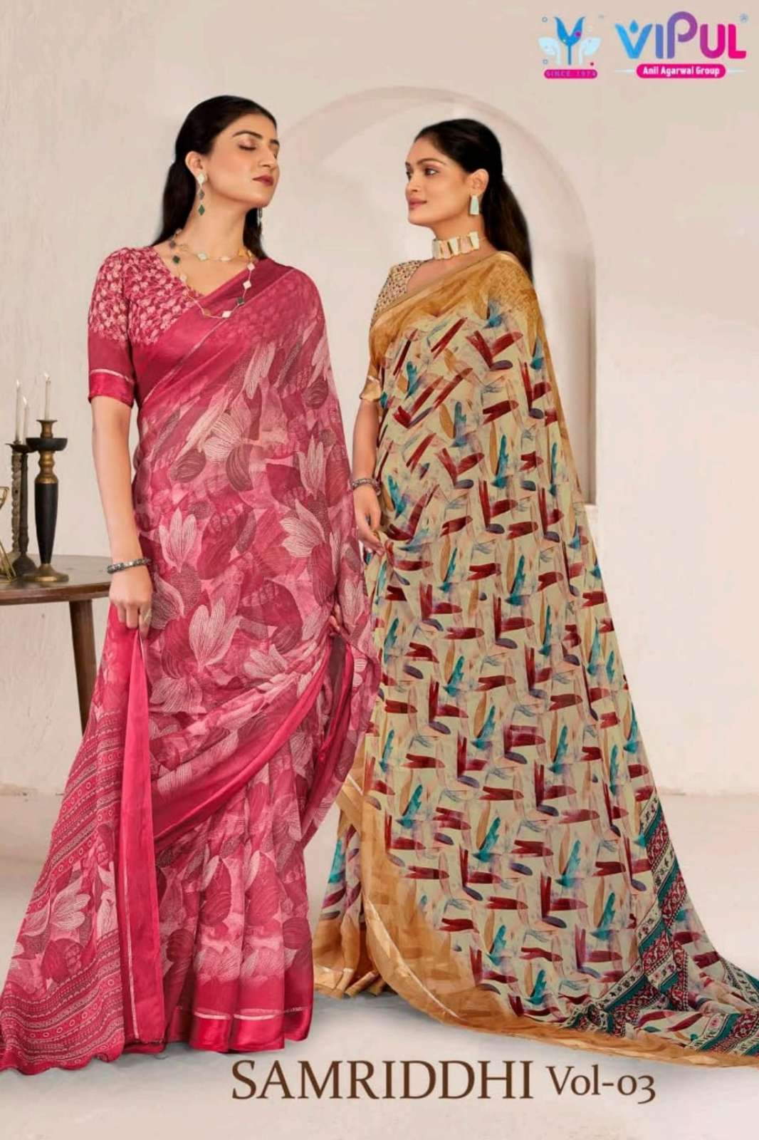VIPUL SAMRIDDHI VOL 03 INDIAN WOMEN DOLA MOSS SAREE