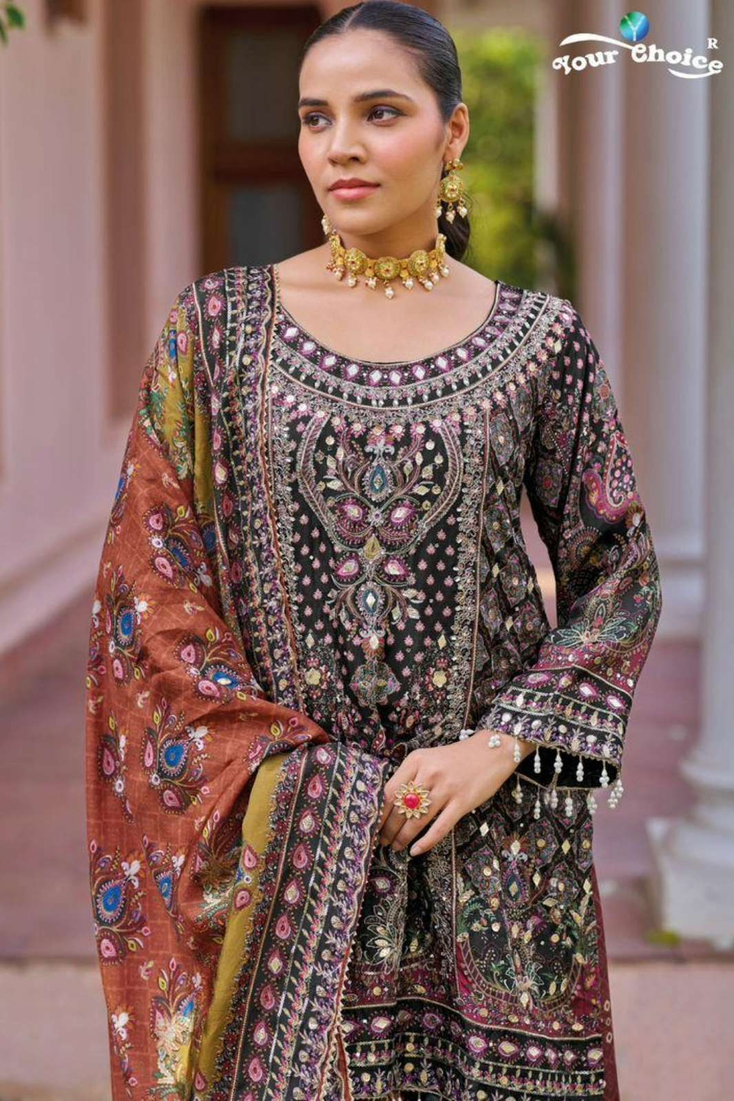 Your choice SEERAT 2 Ready to Wear Pure Chinon Embroidered Salwar Suit