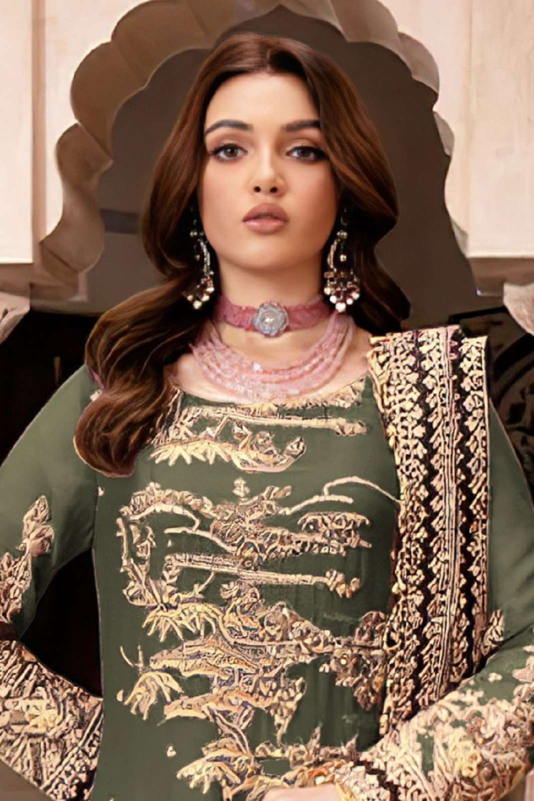 ZAHA 10291 BCD GEORGETTE EMBROIERED DRESS MATERIALS
