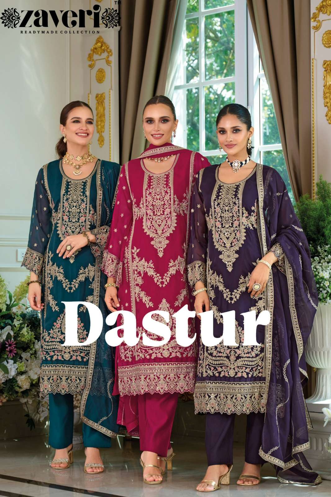Zaveri Dastur Ready to Wear Organza Salwar Suit With Embroidery work