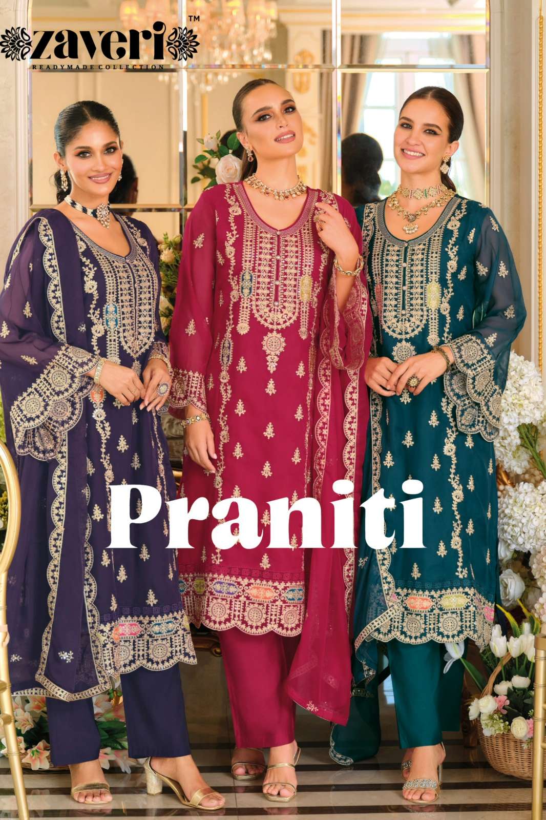 Zaveri Praniti Ready to Wear Organza Salwar Suit With Embroidery work