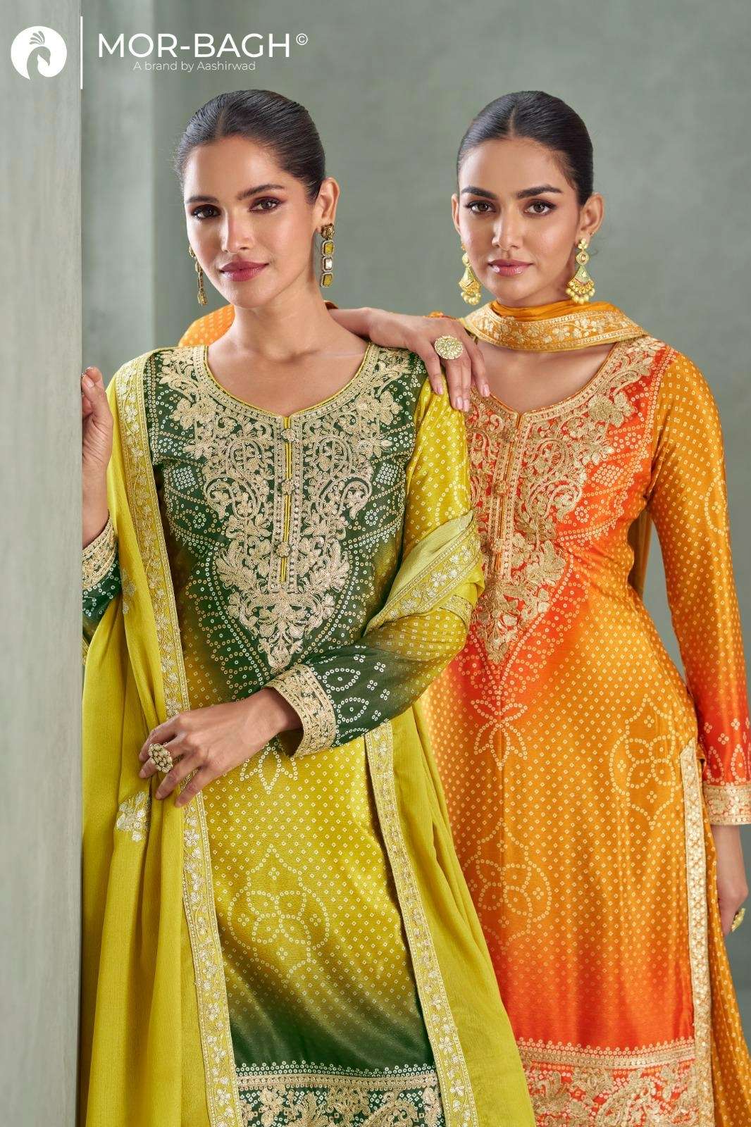 Aashirwad AAVYA Ready to Wear Premium Chinon Silk Embroidered Suit