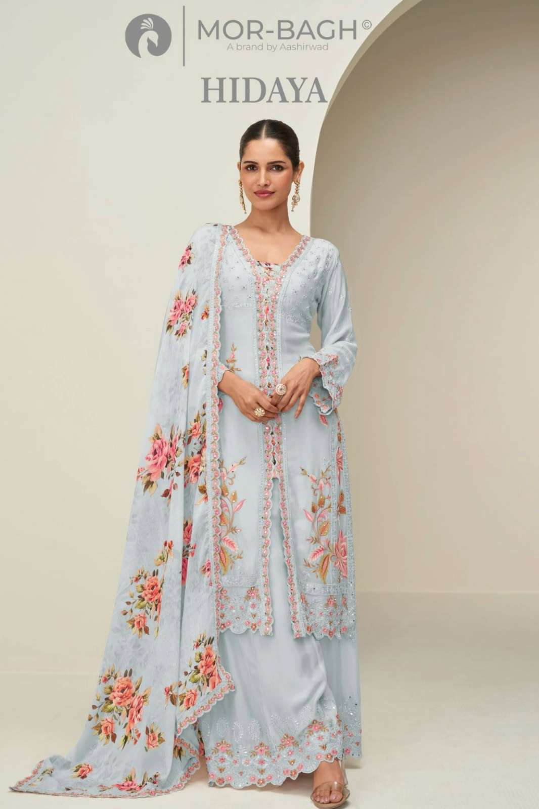 Aashirwad HIDAYA Ready to Wear Premium Chinon Silk Embroidered Suit
