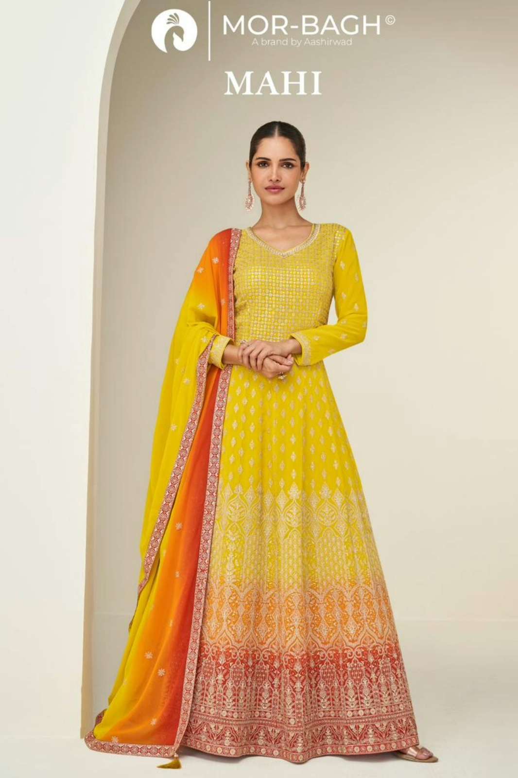 Aashirwad MAHI Ready to Wear Premium Georgette Embroidered Anarkali Suit