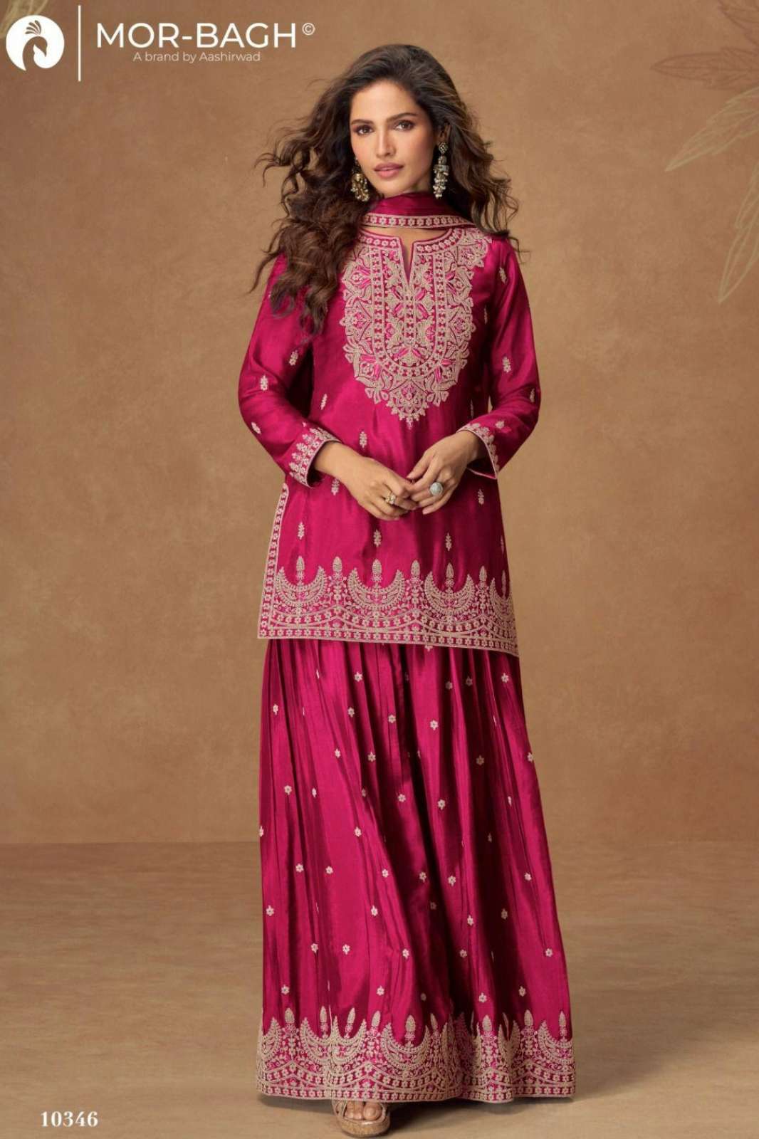Aashirwad VEERA Ready to Wear Premium Chinon Silk Embroidered Suit