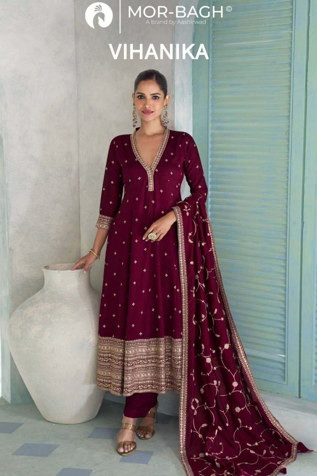 Aashirwad VIHANIKA Ready to Wear Premium Silk Embroidered Anarkali Suit