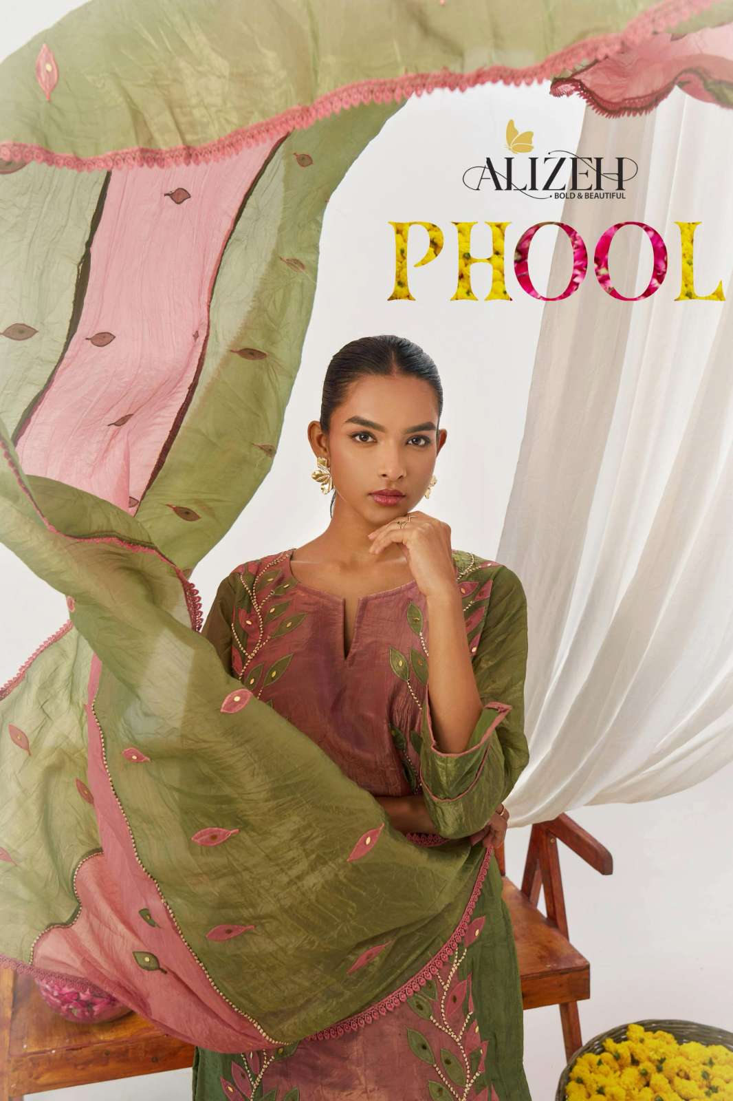 Alizeh PHOOL Fancy Crush Traditional Designer Suit 