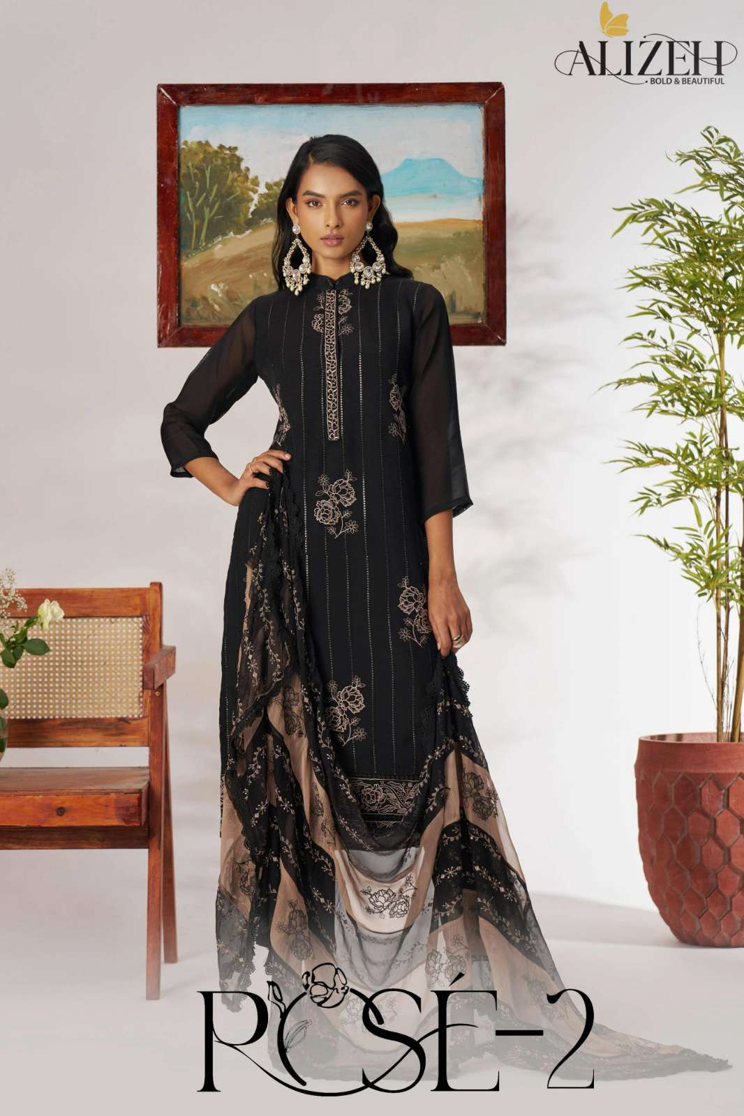 Alizeh ROSE 2 Ethnic Wear Pure Organza Designer Suit