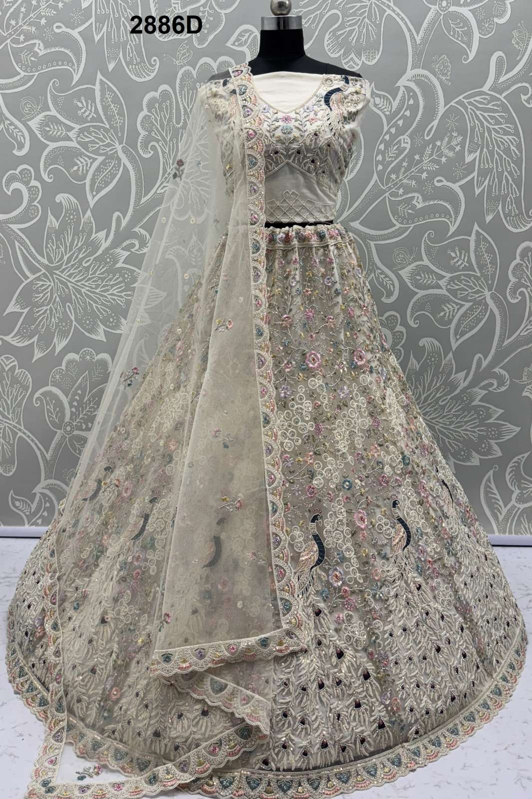 Anjani Arts 2886A to E Beautiful Net Embroidered Wedding Wear Lehenga choli