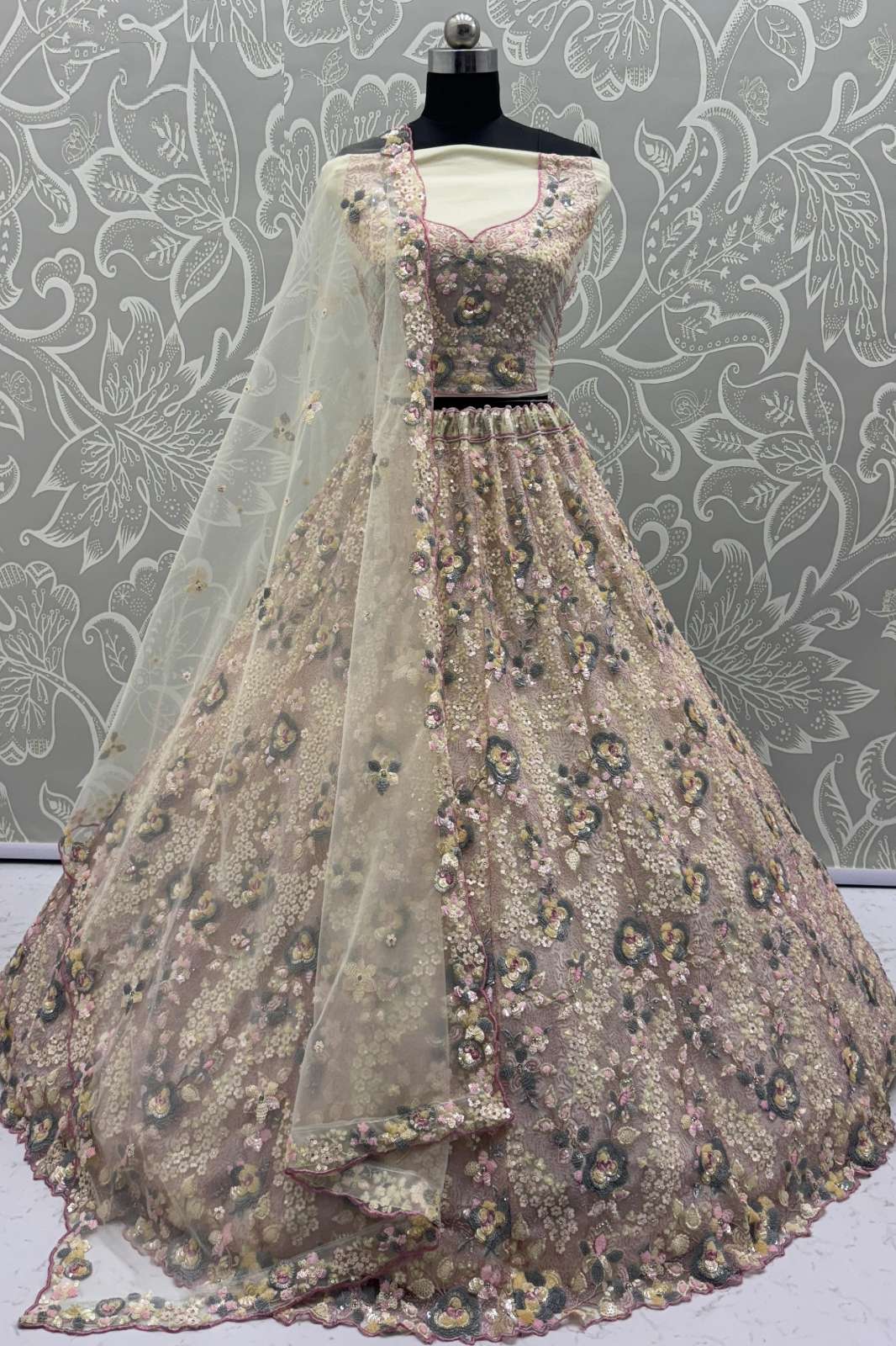 Anjani Arts 2887A to D Beautiful Net Embroidered Wedding Wear Lehenga choli