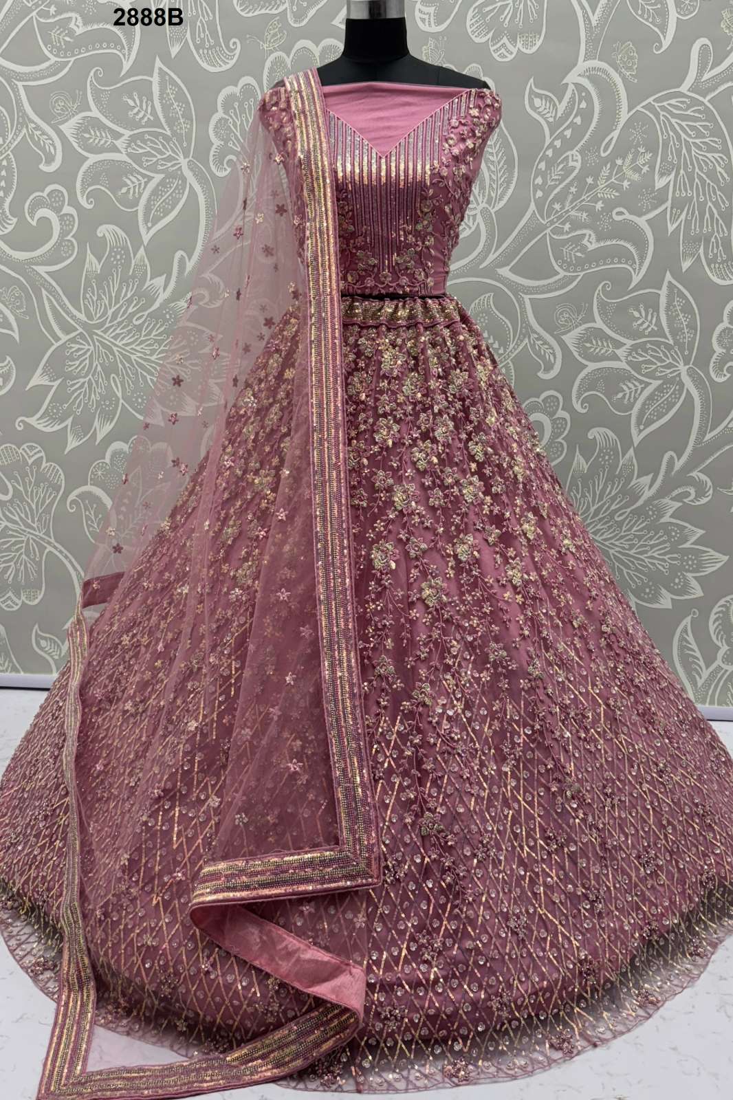 Anjani Arts 2888A to D Beautiful Net Embroidered Wedding Wear Lehenga choli