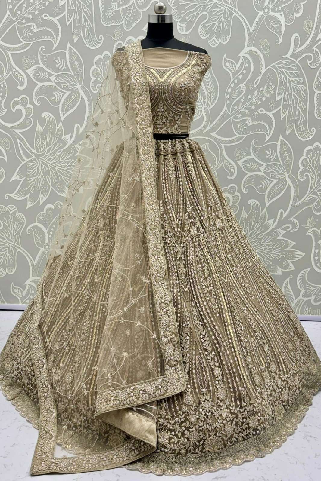 Anjani Arts 2892 Beautiful Net Embroidered Wedding Wear Lehenga choli