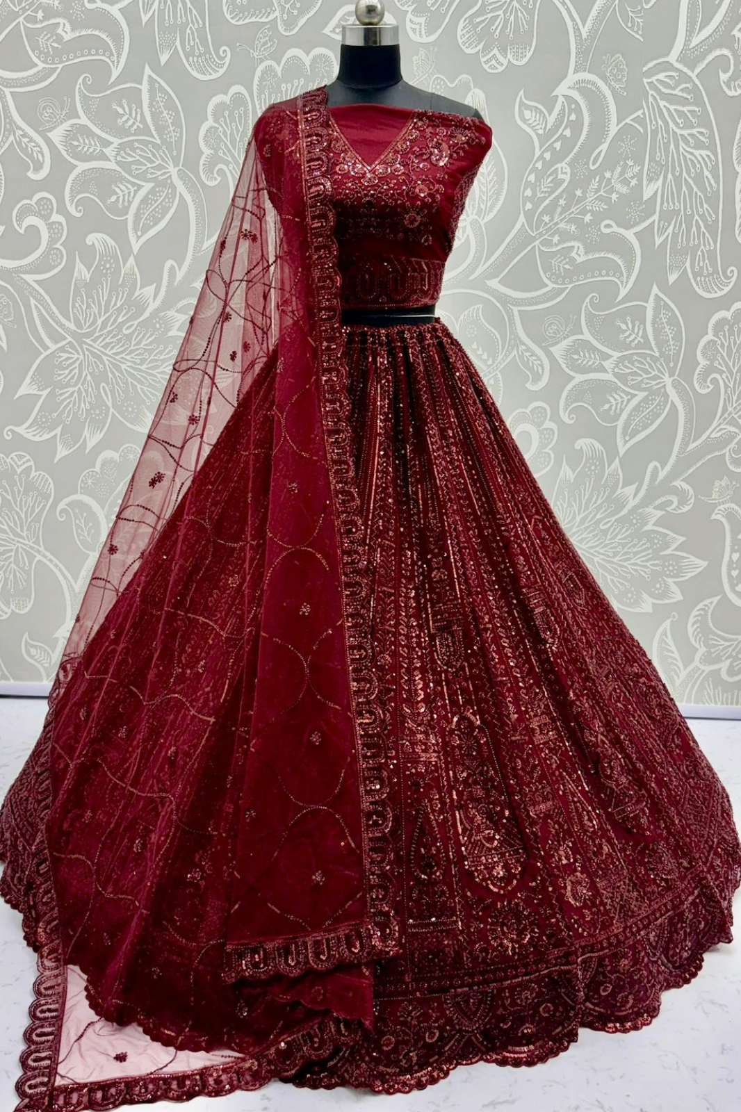 Anjani Arts 2895 Beautiful Net Embroidered Wedding Wear Lehenga choli