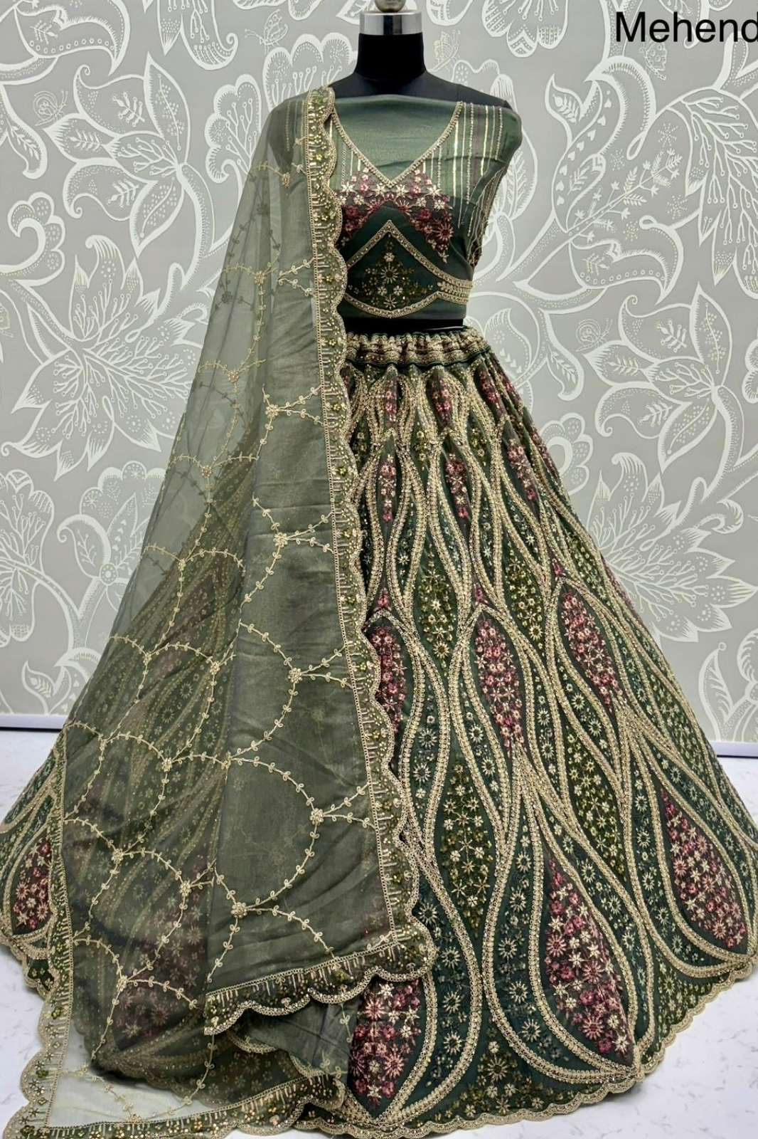 Anjani Arts 2915 Beautiful Net Embroidered Wedding Wear Lehenga choli