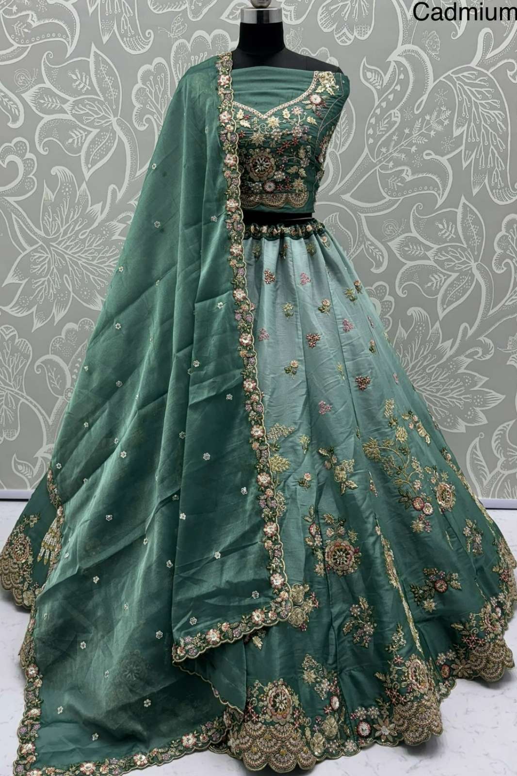Anjani Arts 2916 Beautiful Orgenza Embroidered Wedding Wear Lehenga choli