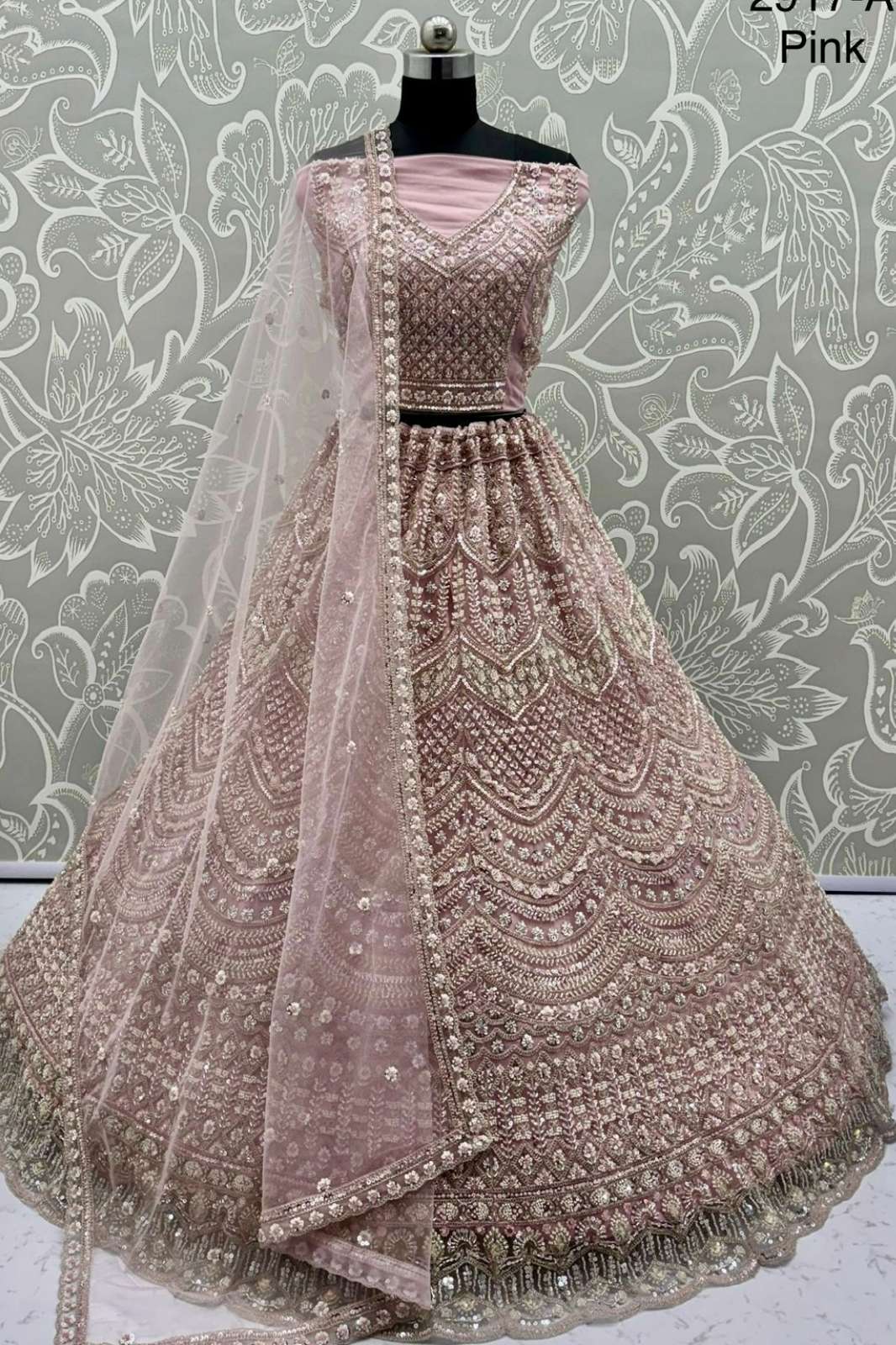 Anjani Arts 2917 Beautiful Net Embroidered Wedding Wear Lehenga choli