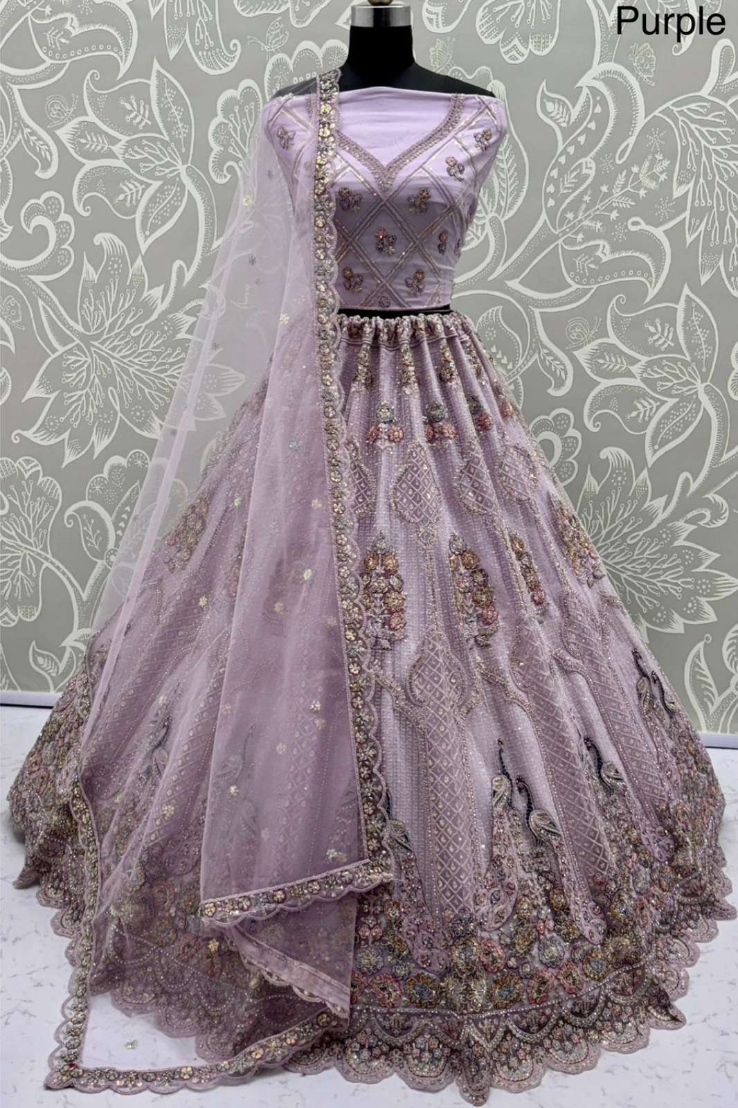 Anjani Arts 2919 Beautiful Net Embroidered Wedding Wear Lehenga choli