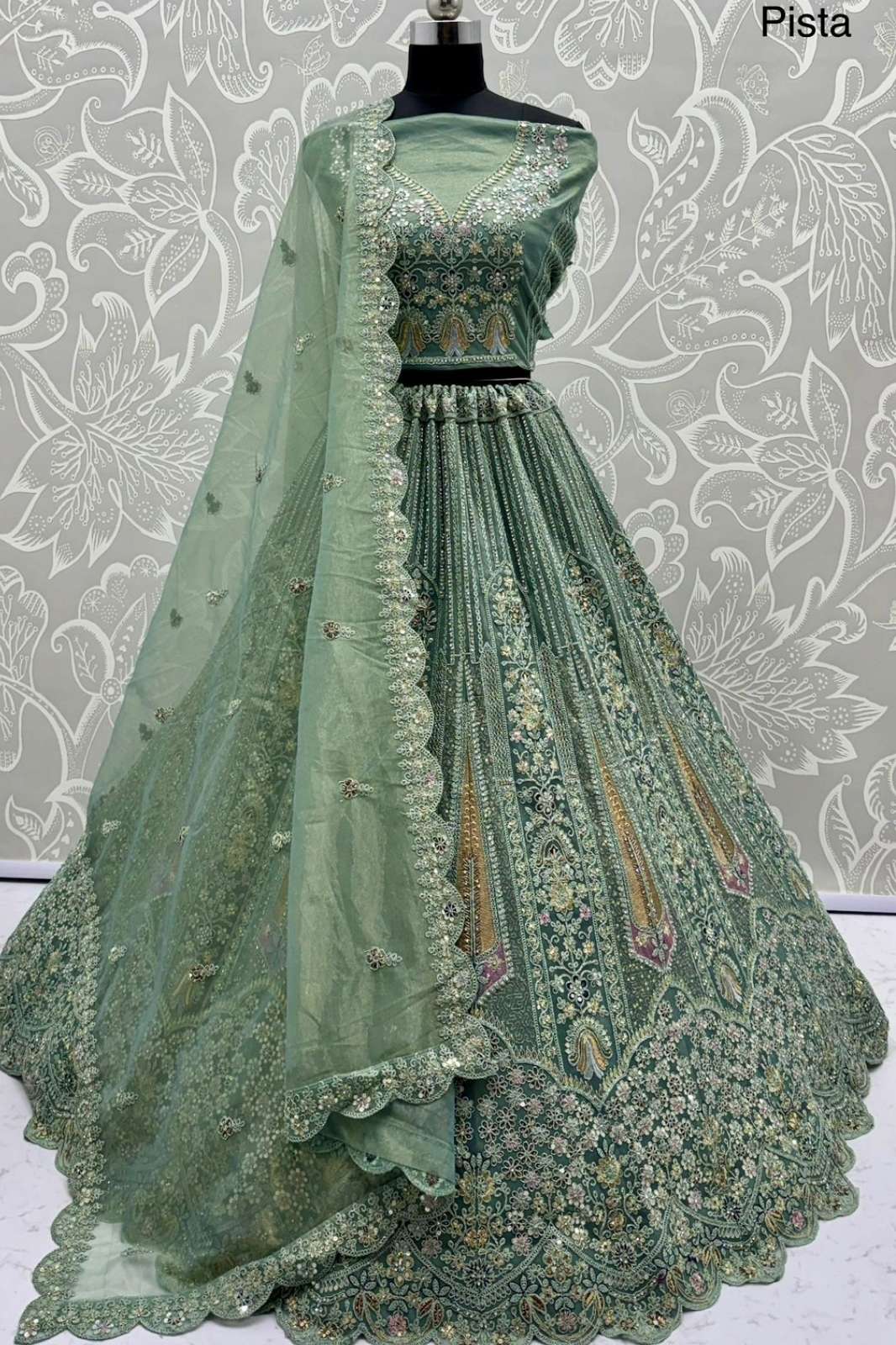 Anjani Arts 2921 Beautiful Net Embroidered Wedding Wear Lehenga choli