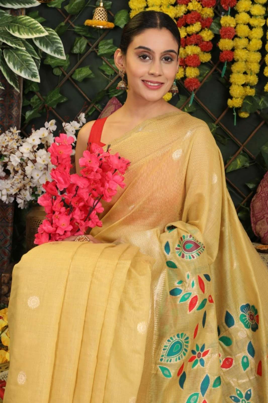 ASTITA AVYUKTA LINEN COTTON SAREE WITH BLOUSE