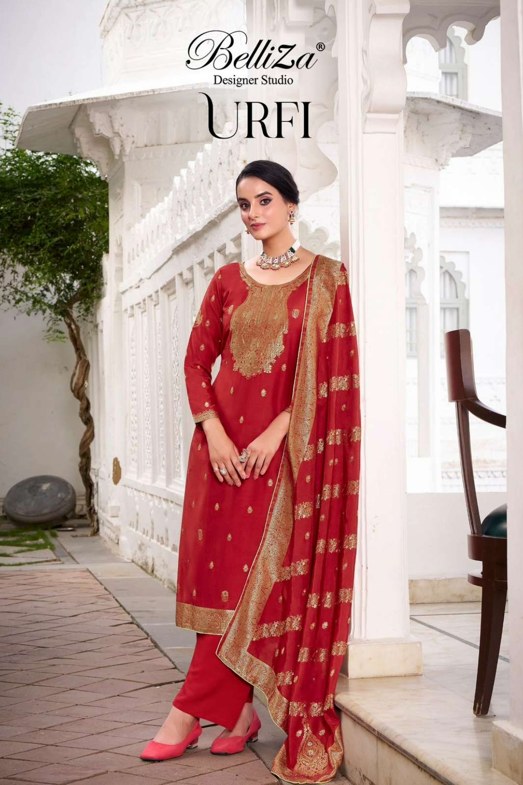 Belliza SHAINA Pure Viscose Dola Handwork & Swarovski Work Suits