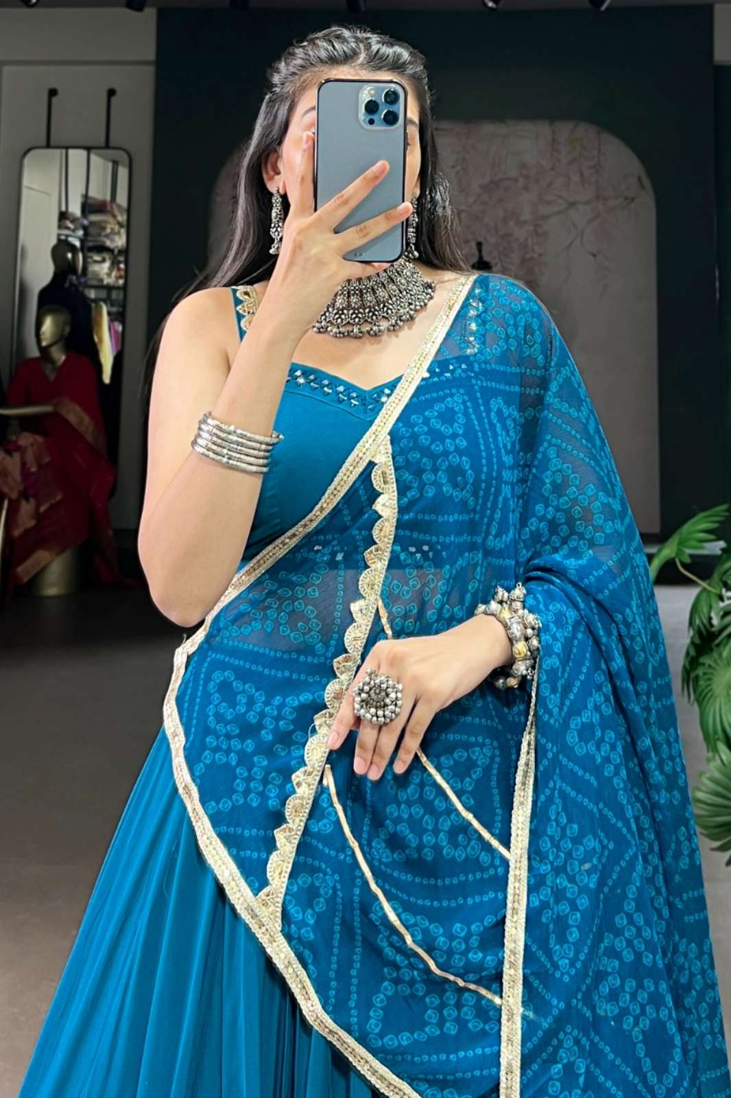 Crazy Cloths 1670TEL Pure Rayon Navratri festivals Lehenga Choli
