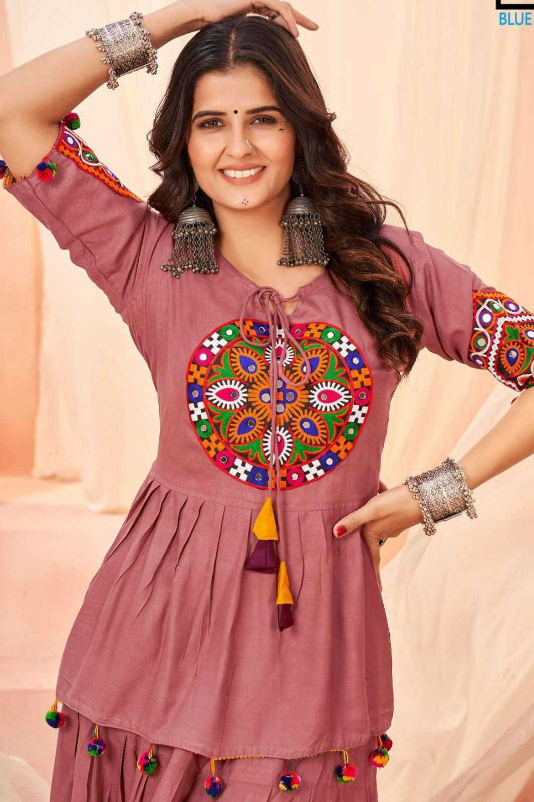 Crazy Cloths Dholida Heavy Rayon Ready to Wear 2-piece Set Skirt and top