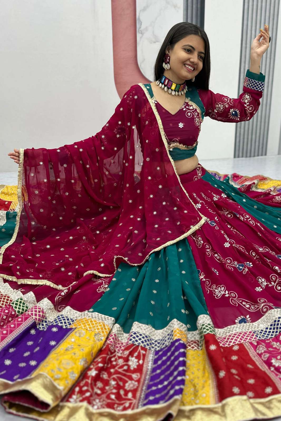 Crazy Cloths Tapi 279 Fox Georgette Navratri Special Vintage Chaniya Choli