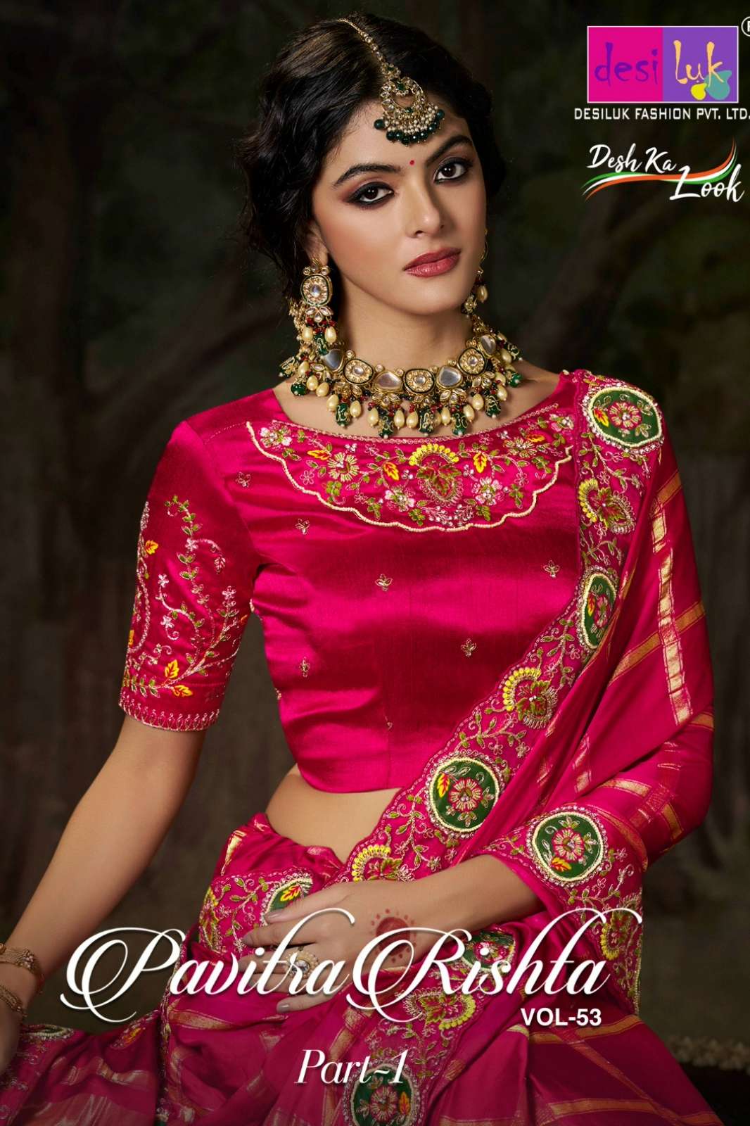Desiluk Pavitra Rishta vol 53 Beautiful Embroidered Silk Bridal Saree 