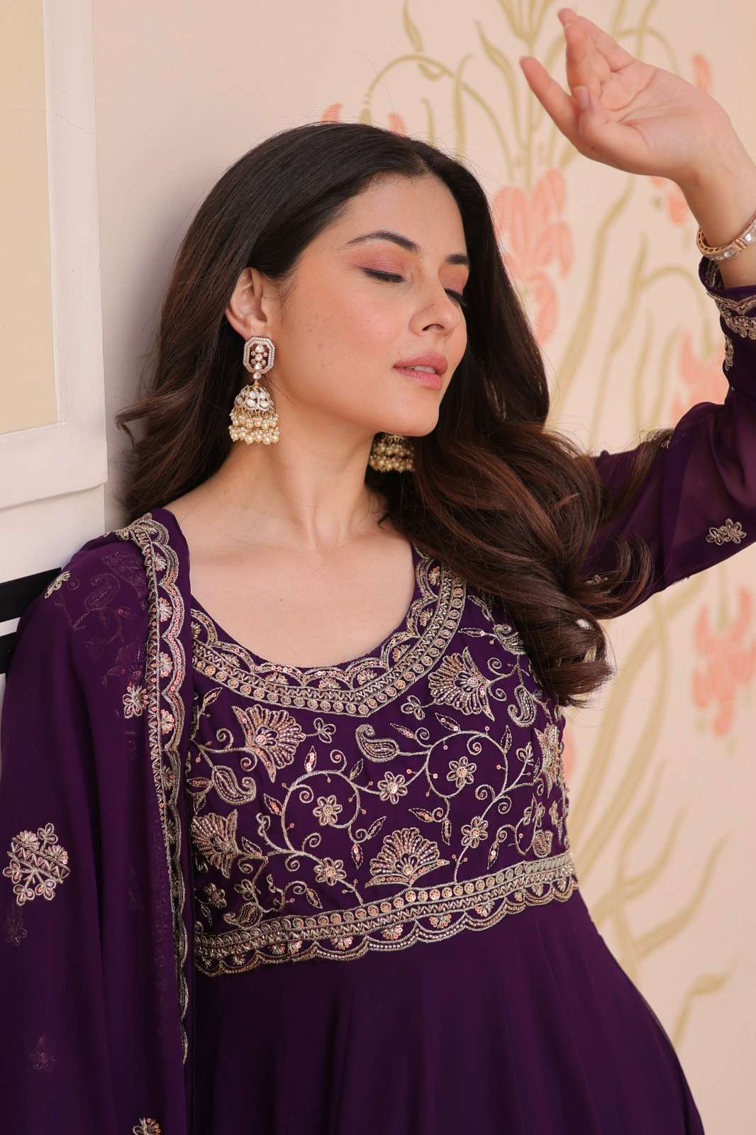 Fashionbazar365 KA 1192 Ready to Wear Faux Blooming Gown with Dupatta