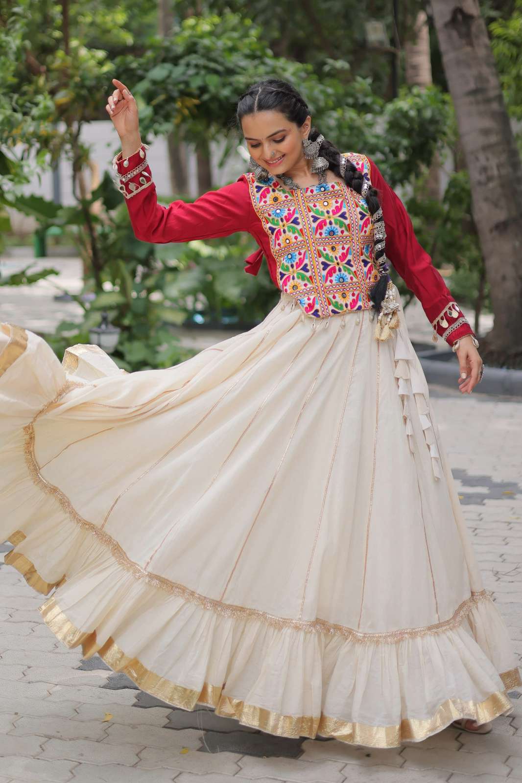 Fashionbazar365 KA 5050 Kora Cotton Navratri Festival Lehenga Choli