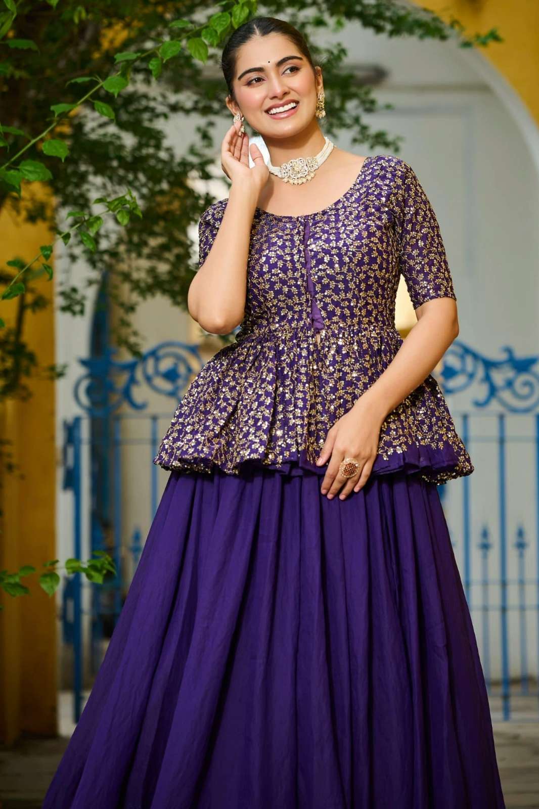 Fashionbazar365 LW 7137 Designer Sequins Embroidered Readymade Lehenga Choli Set