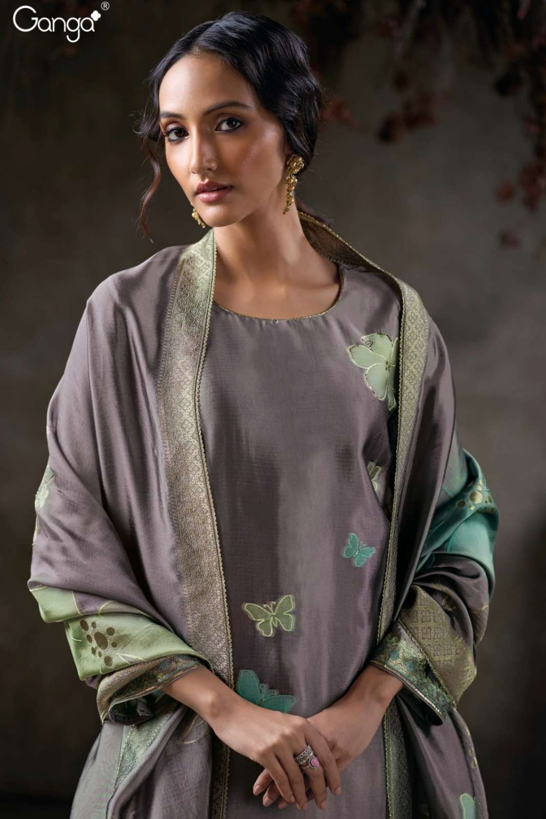 GANGA PARIZEL S3767 PREMIUM PURE VISCOSE WOVEN SILK SUIT WITH HAND WORK