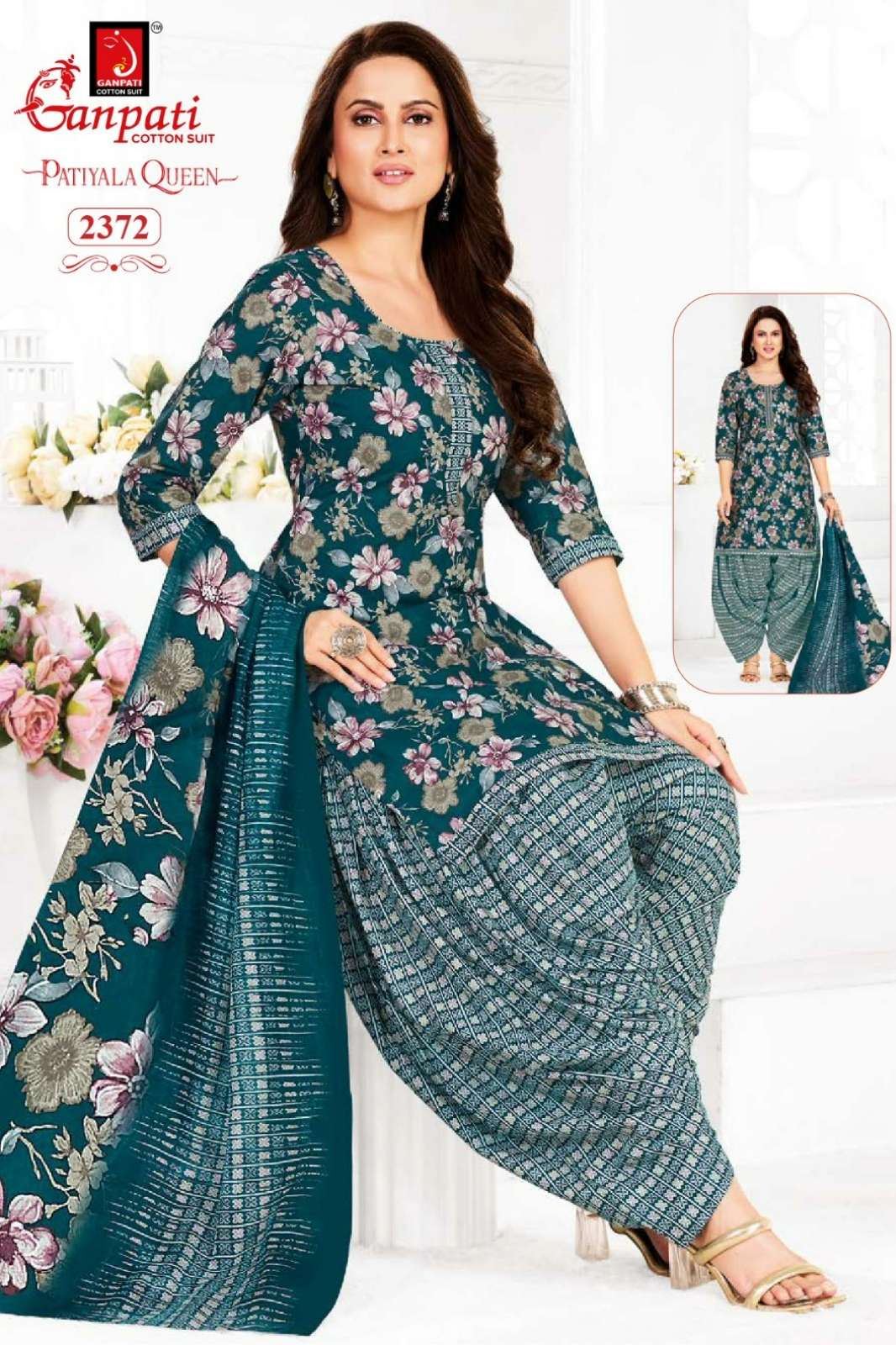Ganpati Patiyala Queen Vol 12 Cotton Printed Unstitched Suit Material